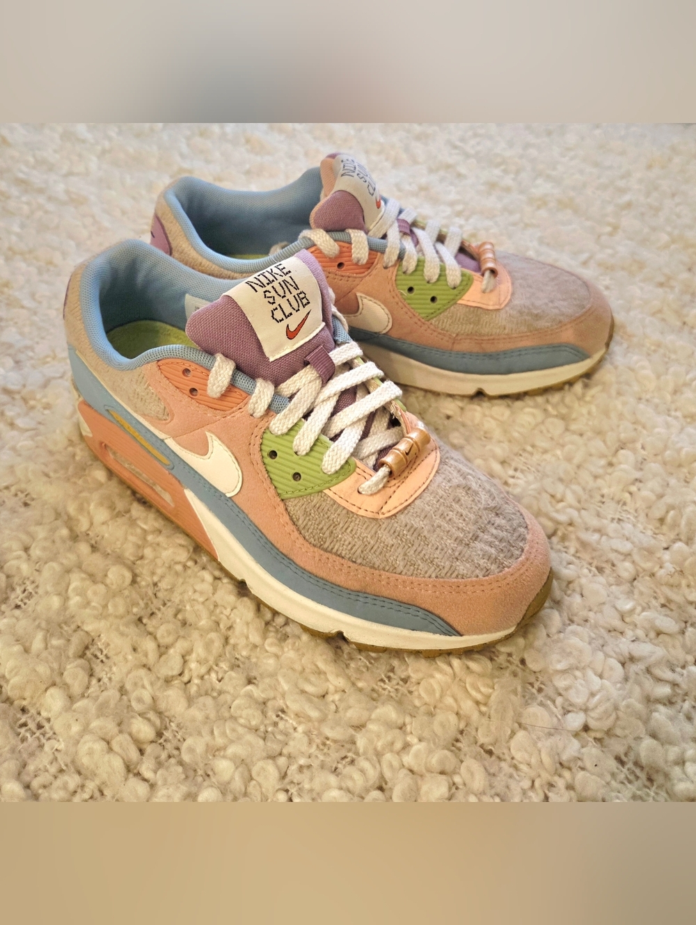 Nike Air Max 90 SE Sun Club Pastel Multicolor Womens Size 7.5 Sneaker DJ9997-100 - Picture 11 of 14